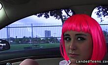 Costumed teen hitchhiker gets banged. Huge cock outdoors