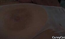 Oily massage for curvy blonde in see through bodysuit