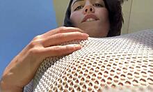 Brunette flashes and squirts when caught by neighbors