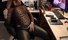 french amateur in leather rims and gets doggystyle