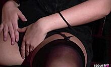Sexy Black Hair Wife Sucks Masked Stranger Cock At Swinger Club