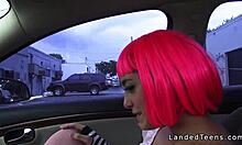 Costumed teen hitchhiker gets banged. Huge cock outdoors