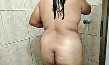busty stepmother recorded bathing real