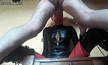 perfect ass milf gags hard in lingerie stockings