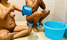 Stepmother gives bathroom fuck after cold water bath denial
