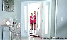 hot soccer girls share two cocks in foursome