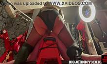 mistress trains rubber slave with tight anal bondage