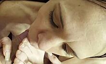 petite foot beauty sucking cock and toes at the same time