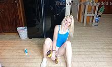 blonde teen extreme dildo insertion