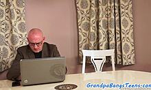 Highheeled teen fucked deeply by grandpa
