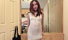 emma p tries on lingerie and gets fully naked