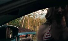 Sexy latinas splash and squirt during car wash