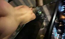 Beautiful pregnant wife kinky sex on hotel balcony and in the hallway