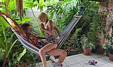 Fucking on the hammock while on holiday in hawaii with petite blonde