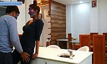 lonely housewife calls househelp to cook and fuck in kitchen