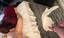 Cuck cums watching compilation with milf and boyfriend
