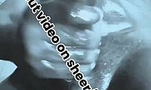 Mature woman masturbates fast with huge black toy