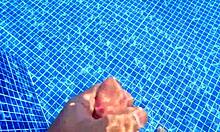 stranger with huge ass swaps toy for real cock at pool