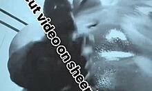 Mature woman masturbates fast with huge black toy