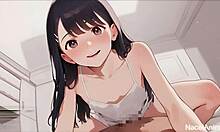 College girlfriend hinano sakura in anime style