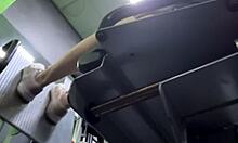 fingering pussy in the gym