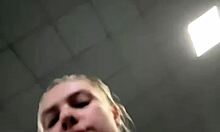 fingering pussy in the gym