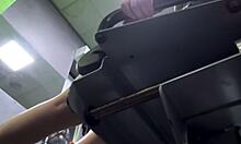 fingering pussy in the gym