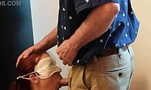 raven grey gets a blindfolded bdsm facefuck