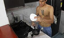 Best friend cooks then joins