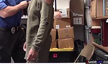 Hot ebony shoplifting teen hard smashed by a security guy