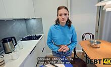 Jumping on cock and fucking in her asshole helped her to stay in the apartment