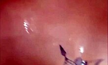 tranny cums super hard all over herself