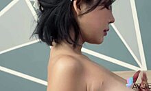 chinese horny girl with big tits sucks dick and gets stuffed