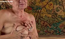74 years old mature housewife first time on video with big tits