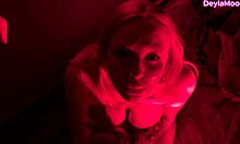 Real public sex in a nightclub with redhead wife