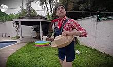 Perv Grandma Hires Young Gardener And Ends Up Fucking Him Hard In The Ass