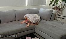 stepdad joins young asian student for playtime with duct tape bondage