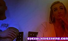 cuckold in cinema stunning blonde with huge boobs in the hands of strangers