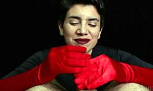 cum on red opera gloves