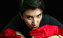 cum on red opera gloves
