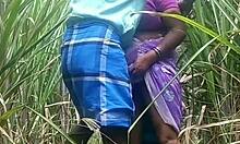 indian village couple has outdoor sex by the ranch