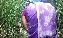 indian village couple has outdoor sex by the ranch