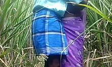 indian village couple has outdoor sex by the ranch