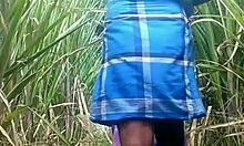 indian village couple has outdoor sex by the ranch