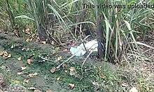 indian village couple has outdoor sex by the ranch