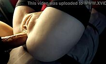 a beauty in stockings spreads for cock
