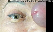 i cummed a huge load right on her eye