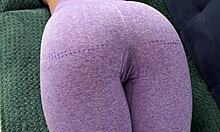stepsister gets cum on leggings
