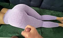 stepsister gets cum on leggings