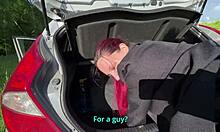Cute student paid with her asshole for the trip